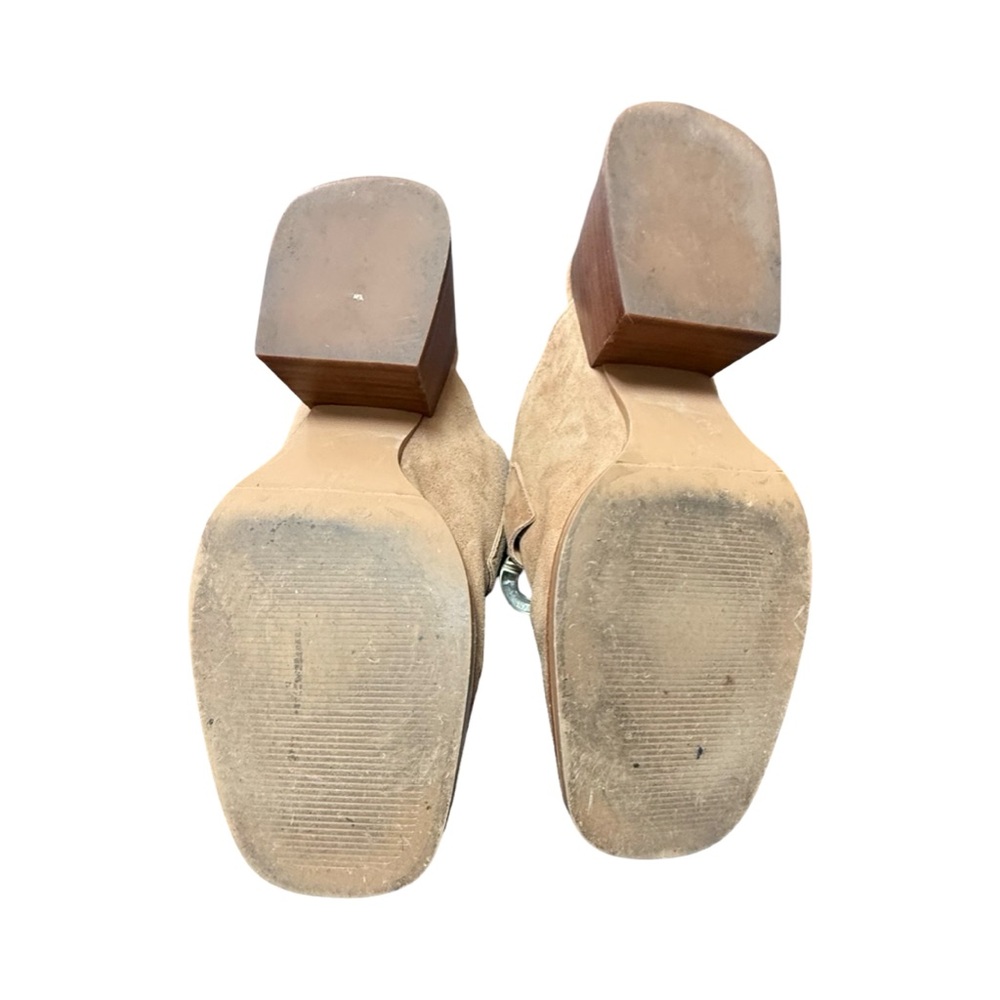 Steve Madden Brown Suede Mules with Gold Chain - Picture 8 of 12